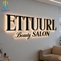 Lettres en bois 3D rétroéclairées par LED, signalétique personnalisée en métal pour entreprises, étanche IP65, intérieur/extérieur, logo d'entreprise
