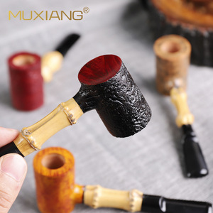 Muxiang Wooden Smoking Pipe Handcrafted Bamboo Straight Type Tobacco Pipe For Personal Gift - Product Image 3