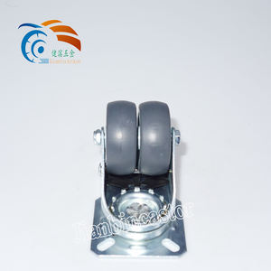 50mm ultra-leise graue drehbare Doppel rad rollen 50mm TPR Rockler Werkbank räder, M10 Loch rolle - Product Image 6