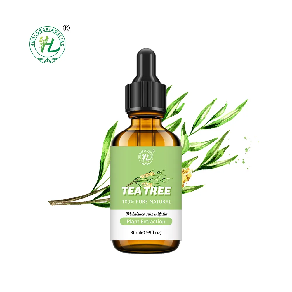 Olio essenziale per il viso di Tea tree cura della pelle, 100% personalizzato puro olio essenziale dell'albero del tè australiano con flacone contagocce in vetro da 30 ml | OEM