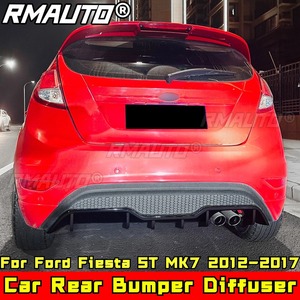 For Ford Fiesta ST MK7 2012-2017 Body Kit Rear Bumper <b>Splitter</b> Protector Cover Rear Bumper Diffuser Spoiler <b>Lip</b> Car Accessories - Product Image 4