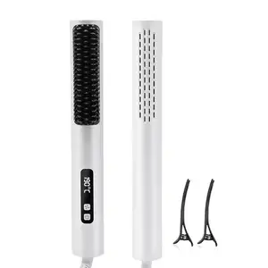 2024 Best Selling Electric Brush Hair Straightener Electric Beard Straightener Hot Hair Comb Oem Odm Factory Manufacturer