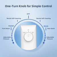 Bidet de toilette ultra-plat à eau froide, pulvérisateur à pression réglable, double buse, lavage arrière, installation facile, OEM ODM