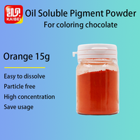 Colorant alimentaire soluble à l'huile d'orange Kaibei 15g, lot de 10 couleurs en flacons, poudre colorante alimentaire pour chocolat/macaron, 36 mois