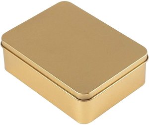 Custom wholesale rectangle gold tin box treats wedding favors gifts tin box