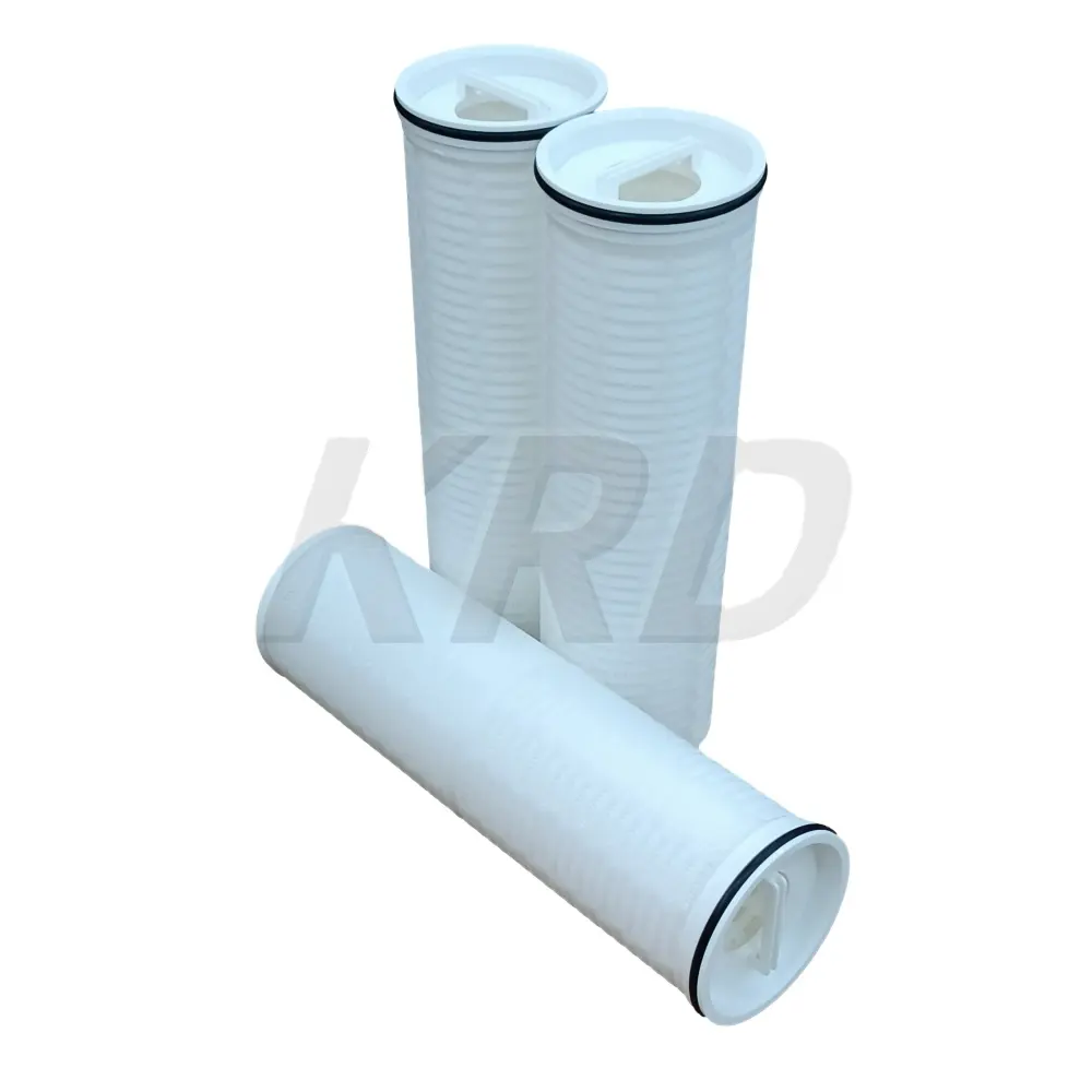 KRD Élément filtrant en coton Pp de 20 pouces, élément filtrant tubulaire à fusion soufflée, filtre de purification d'eau à grand débit