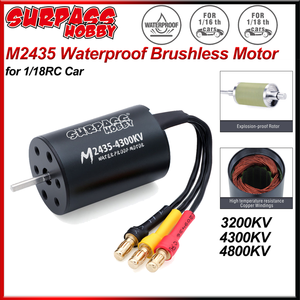 능가 취미 M2435 방수 브러시리스 모터 3200KV <span class=keywords><strong>4300KV</strong></span> 48000KV 1/18 용 FCX18 JJRC C8801 C8808 C8809 RC 도로 자동차 보트 - Product Image 5