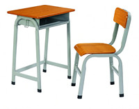 Meubles d'école modernes en bois et métal, couleur personnalisable, bureau individuel pour étudiant et chaise ergonomique avec design ignifuge et durable
