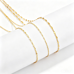 <span class=keywords><strong>Collana</strong></span> Choker in Oro Massiccio 18K Personalizzabile, Catena Sottile Lucida 1,3mm, Gioielli Fini Impermeabili e Permanenti - Product Image 1