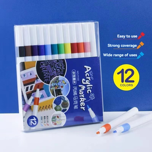 Set di Pennarelli Acrilici 12/24/36 Colori, Pennarelli ad Asciugatura Rapida per Disegno <span class=keywords><strong>e</strong></span> Colorazione - Product Image 1