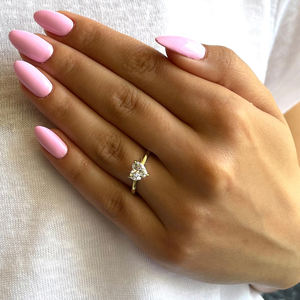 थोक लैब लार्वा बनाम 1 2ct मोइससानाइट सगाई, डायमंड हार्ट कट रिंग 925 स्टर्लिंग चांदी 18k सोने की महिला शादी के अच्छे गहने - Product Image 5