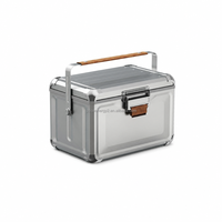 Boîte isotherme en alliage d'aluminium de 20 L avec poignée et boucle de verrouillage pour maintien de température multiple