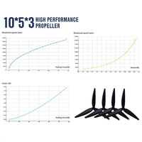 Hélices HQProp 10x5x3 pouces à 3 pales CW+CCW (2 pièces) 10 pouces en nylon et fibre de carbone pour drones FPV
