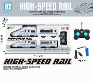 <span class=keywords><strong>Train</strong></span> télécommandé haute vitesse 4 canaux 30m avec son et lumière LED, rechargeable par USB – Jouet RC très populaire - Product Image 4