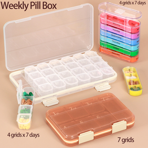 WEISHENG Boîte à pilules de voyage hebdomadaire à 21 compartiments, couleurs et logo personnalisés, boîtes à médicaments multifonctions, organisateur de pilules <span class=keywords><strong>portable</strong></span> pour 7 jours - Product Image 5