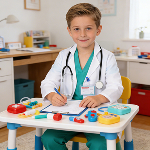 Disfraz <span class=keywords><strong>de</strong></span> Médico para Niños, Traje <span class=keywords><strong>de</strong></span> Cosplay <span class=keywords><strong>de</strong></span> Halloween con Estetoscopio <span class=keywords><strong>de</strong></span> Juguete, Uniforme <span class=keywords><strong>de</strong></span> Doctor para Niños - Product Image 6