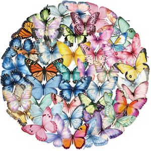 50PCS Factory Hot Sale Wasserdichtes PET Transparent Bunter Schmetterlings aufkleber - Product Image 1