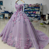 Robes de Quinceañera Lsany161 de luxe avec perles, robe de bal lavande lilas, robe de princesse pour Vestidos De 15 Anos Jancember