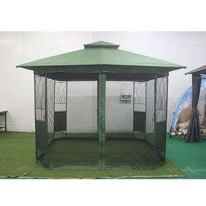 Gazebo esterno con pareti laterali a tendina con cerniera e Gazebo con struttura in acciaio a 2 livelli per <span class=keywords><strong>Patio</strong></span> - Product Image 1