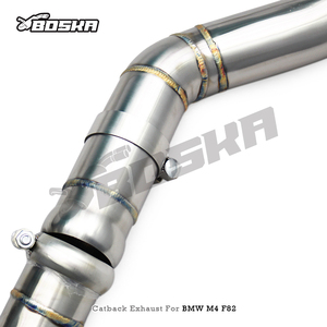 ท่อไอเสียกลางแบบกำหนดความยาวได้เองสำหรับ BMW M3/M4 F80/F82/F83 3.0T ปี 2015-2017 ยี่ห้อ Boska ผลิตจากสแตนเลส พร้อมท่อ Z ขนาด 63 มม./70 มม. - Product Image 3