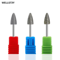 WELLSTRY Luxueuse fraise diamantée pour manucure et pédicure, 3/32 po, modèle WS-B67 avec logo personnalisé pour ponceuse à ongles électrique