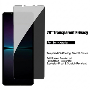 Protector de Pantalla de Privacidad para <span class=keywords><strong>Sony</strong></span> <span class=keywords><strong>Xperia</strong></span> 1 VIII VII VI 5V 10 III 10IV, Cristal Templado Antiespía, Cobertura Total, Película Anti-Miradas - Product Image 1