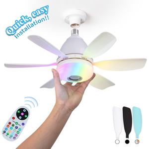 Ventilador de Techo LED con Luz, Cabezal Móvil, Regulación Inteligente, Bombilla de Ventilador Decorativa para el Hogar, Rotación de 360°, Control Remoto, Moderno, E27 - Product Image 6