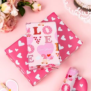 Pink Valentine's Day gift wrapping <b>paper</b> with aluminized love fairy <b>pattern</b> double sided printing customizable - Product Image 1