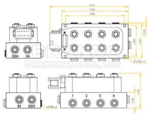 Kit de Suspension Pneumatique – Collecteur de Valve Solénoïde 8 Sorties 1/4 NPT Type VUC4 – Système de Suspension Pneumatique 200 PSI pour Relevage – Contrôle de Suspension Pneumatique - Product Image 3