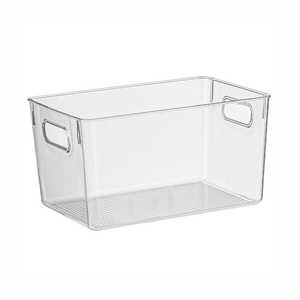 Home Organization or Pantry Storage Clear Acrylic Box Save Space Storage Bins with handle Stackable Stackable