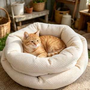 Lit pour animaux de compagnie de luxe respirant et lavable en machine, forme hexagonale apaisante pour chiens et chats, orthopédique pour grands chiens et chats - Product Image 1
