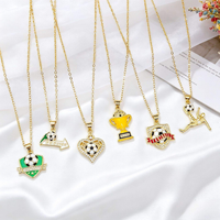 Collar con Colgante de Fútbol de Latón Chapado en Oro de 18K, Estilo Deportivo Moderno LUOYUN, con Circonitas Cúbicas 5A, para Pedidos al por Mayor en Boutiques