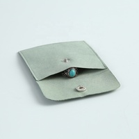 8X8Cm Groene Microfiber Suède Snap Magnetische Knop Milieuvriendelijke Luxe Vierkante Aanpasbare Sieraden Geschenkzak