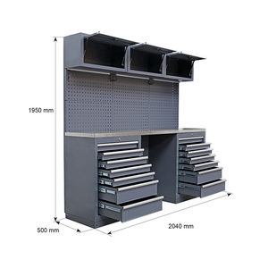 Jzd 72 "वर्कस्टेशन उपकरण छाती 15 दराज धातु उपकरण के साथ वर्कबेंच के लिए कैबिनेट - Product Image 4