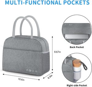 Sacs à lunch isothermes haute capacité, sacs à lunch isothermes personnalisés avec logo, sacs à main thermiques pour le travail, l'école, les pique-niques - Product Image 4