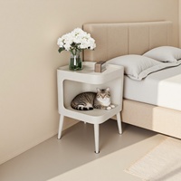 Table d'appoint en fer forgé, petite et moyenne, respirante, imperméable, style C, moderne, minimaliste, couleur crème, pour salon