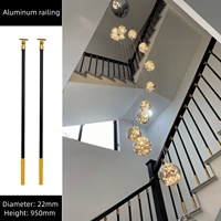 Nouvelle conception de garde-corps d'escalier en aluminium de luxe, art déco, escalier intérieur de villa, décoration de la maison