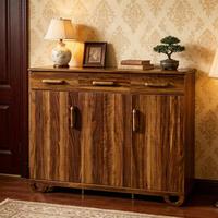 Furnitur Rumah Tahan Lama dengan Finishing Walnut Mewah, Gaya Eropa Modern Kontemporer, Ramah Lingkungan, Serat Kayu Alami, Penyimpanan Luas, untuk Area Pintu Masuk