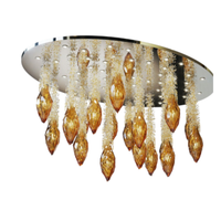 Lustre moderne et simple pour la décoration intérieure, idéal pour les escaliers d'hôtels et de villas, luminaire en verre fait main