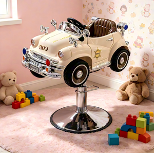 Fauteuil de coiffure pour enfant en forme de voiture de police vintage ludique et attrayante avec levage hydraulique pour la <span class=keywords><strong>coupe</strong></span> de <span class=keywords><strong>cheveux</strong></span> des tout-petits - Product Image 2