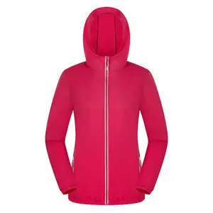 gió đập vỡ phụ nữ áo khoác Suppliers-Womens Red Wind Breaker Jacket Nhẹ Áo Gió Tùy Chỉnh Varsity Jacket Với Hood