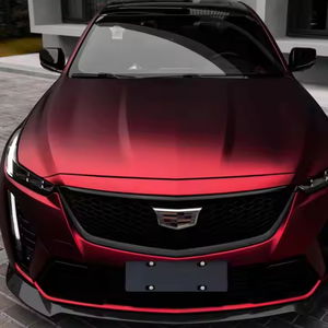 Premium PET Romanee envoltura de vinilo rojo satinado acabado mate película que cambia de Color pegatinas de coche suaves película de envoltura de coche sin burbujas de aire - Product Image 3