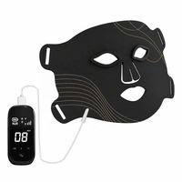Masque facial LED multicolore en silicone flexible pour la thérapie par la lumière rouge à domicile, avec rajeunissement de la peau et traitement de l'acné