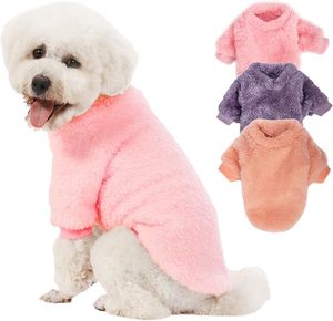 ペット服ピンクパープルオレンジフリースペットアパレル,マルチカラーふわふわ犬スウェットシャツ - Product Image 1