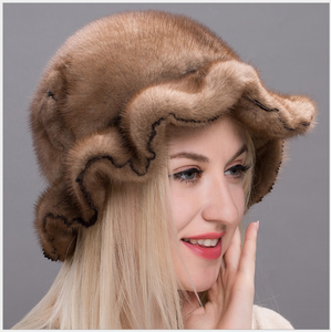 Style russe fête d'hiver femmes chapeau de fourrure de vison élégant chapeau de fourrure de sable - Product Image 4