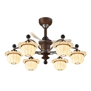 Antique <b>fan</b> lamp French retro living room dining room ceiling <b>fan</b> lamp high eye hall <b>fan</b> lamp - Product Image 5