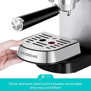 PANCERKA 20 Bar Compact Espresso Machine Stainless Steel Milk Frother 34oz Removable <b>Coffee</b> <b>Maker</b> Household - Product Image 6