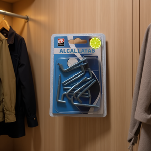 ALCALLATASA 12U Gancho de pared metálico de 1 pulgada y 7 puntos con tornillo 2.6X30MM y percheros para ropa - Product Image 3