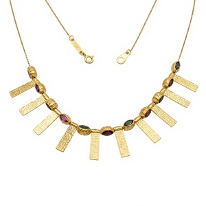 Collar de Plata de Diseño Único para Mujer, Joyería de Plata de Ley 925 con Colgante de Turmalina, Chapado en Oro de 18K para Exportación - Product Image 1