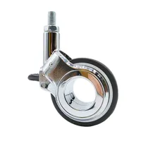 Roulettes pivotantes universelles à roulement à billes avec frein, chromées, 60 mm, en polyuréthane, pour e-sport, bureau et utilisation informatique